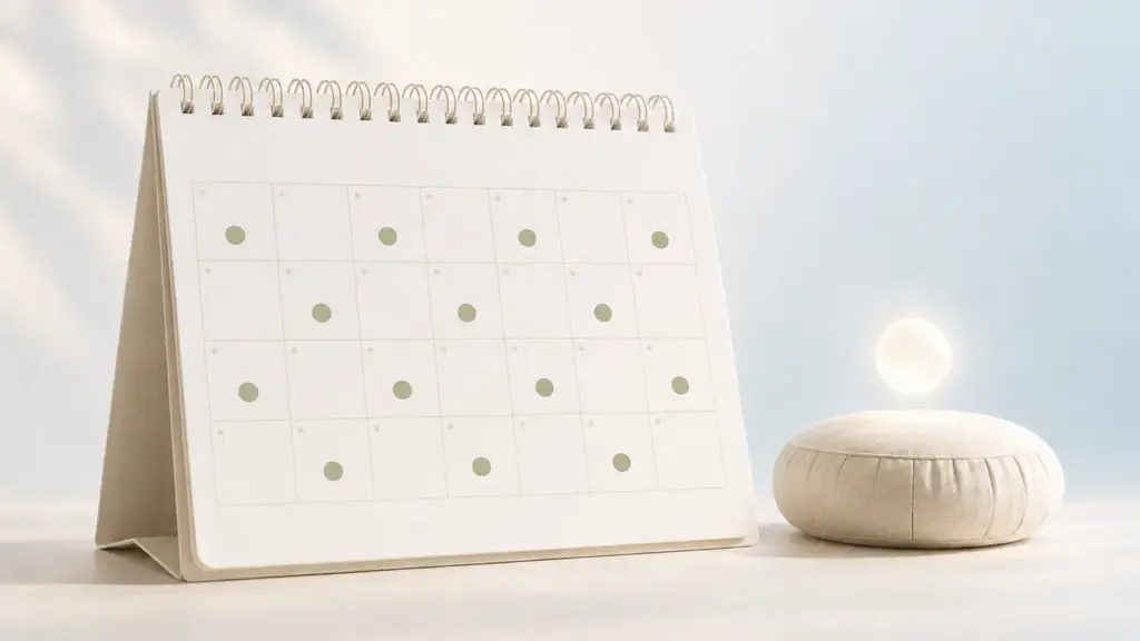 Daily meditation habit visualised through a calendar streak